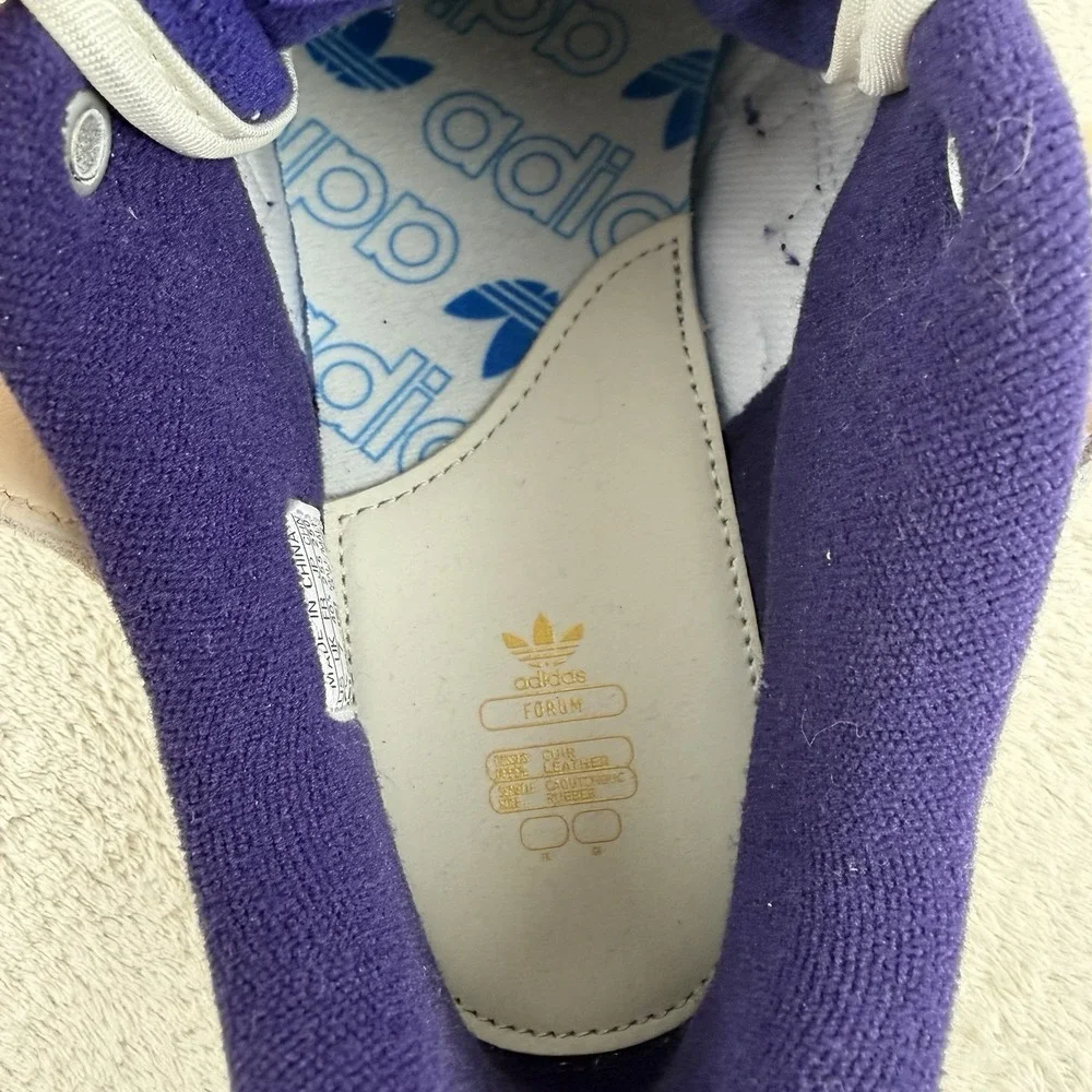 Adidas Originals Forum 84 Low Mens Size‎ 7.5 White Purple Sneaker Shoes HP9542